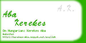 aba kerekes business card